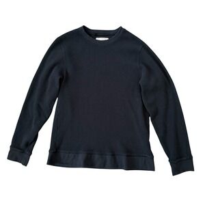 Everlane Waffle Knit Long Sleeve Tee Men's Medium Organic Cotton Stonewash Black